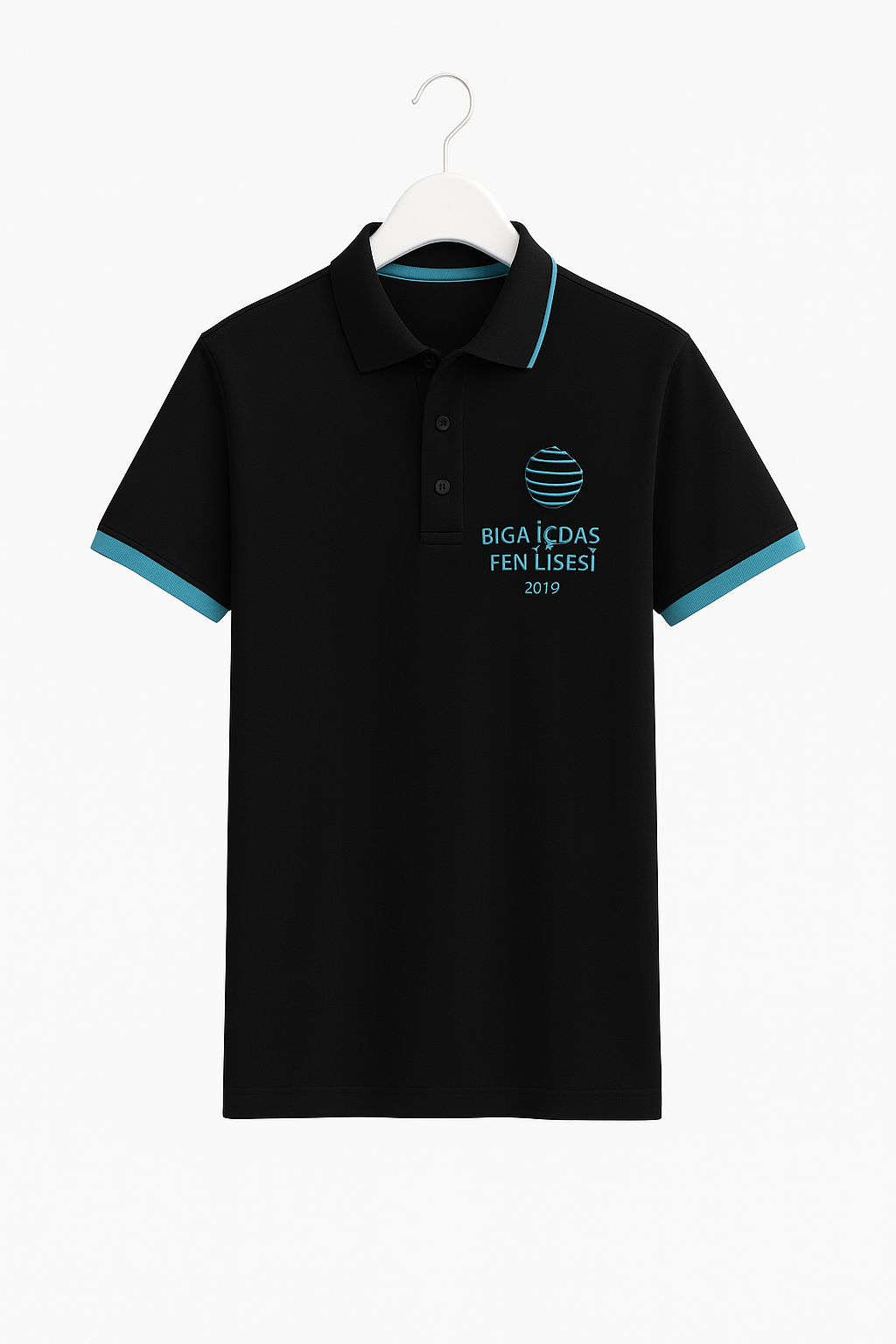 Biga İçdaş Fen Lisesi Siyah Polo Kısa Kollu